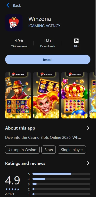 De Winzoria Casino App